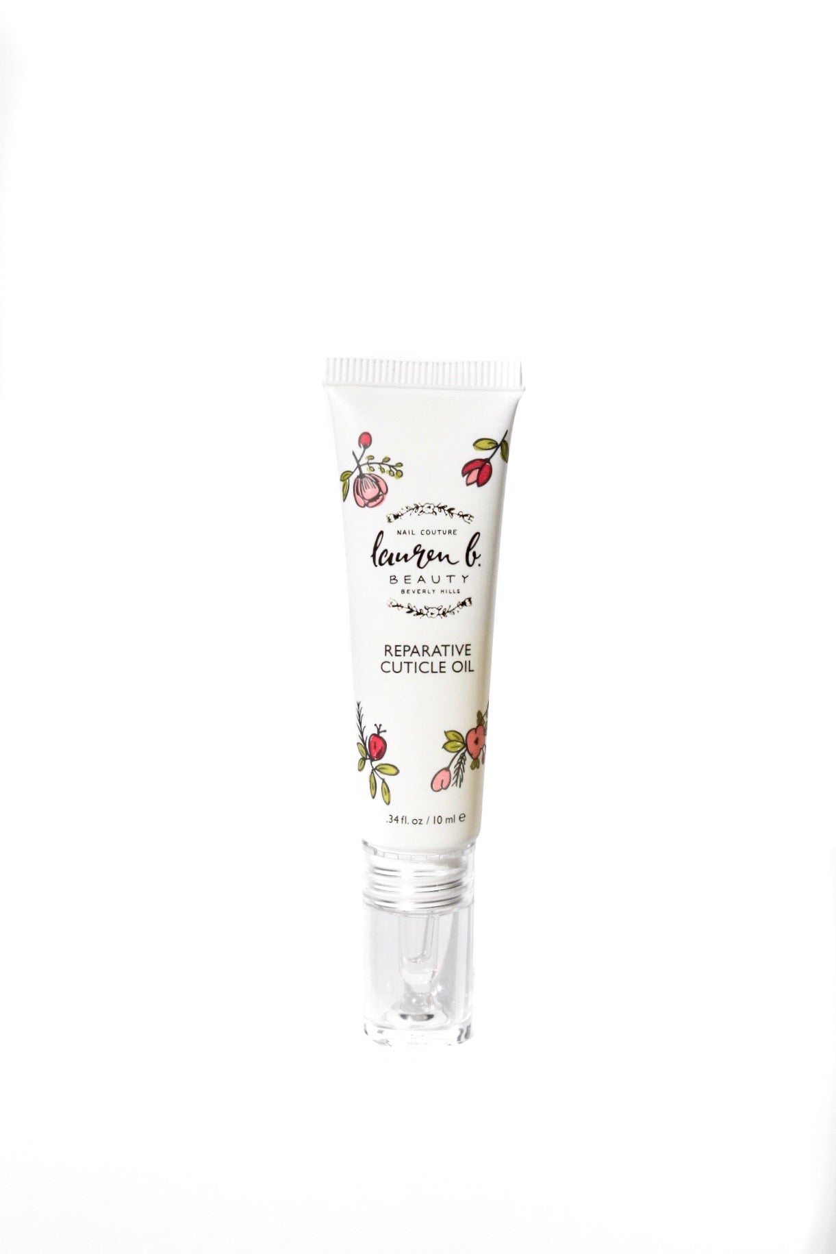 Reparative cuticle oil tube with botanical design