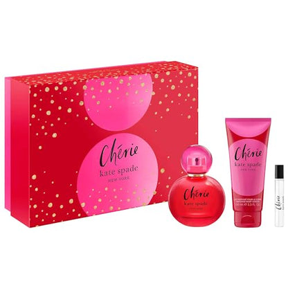 kate spade new york Cherie Eau de Parfum 3 Piece Gift Set - Full Size Eau de Parfum Full Size Body Lotion and Travel Spray - Renee Lane Company