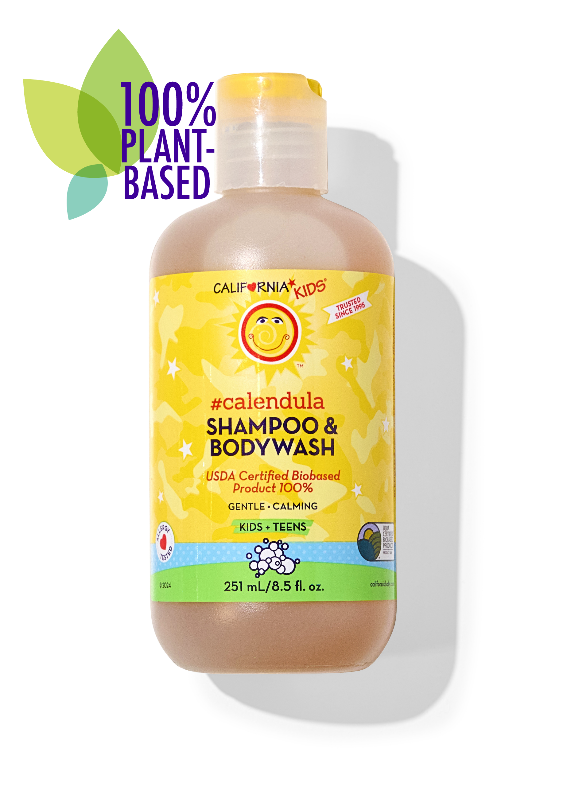 California Kids® Calendula shampoo & body wash bottle with flip-top cap