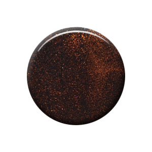 Nail polish color swatch, dark brown with fine bronze shimmer