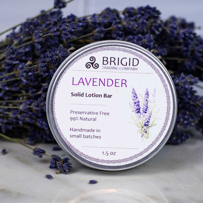 Solid lotion bar tin, Lavender scent, preservative free, 99% natural, 1.5 oz