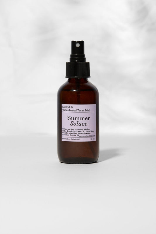 Facial toner mist spray bottle, amber bottle with black mist nozzle