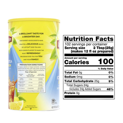 Lipton Lemon Iced Tea Mix 89.8 oz Sweetened Instant Powder 5 pk.