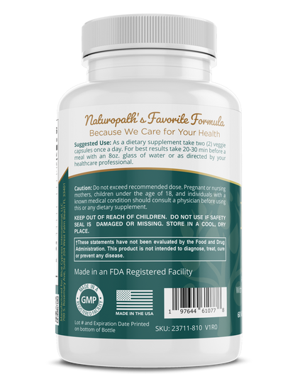 Supplement bottle back label with directions and ingredients text panel