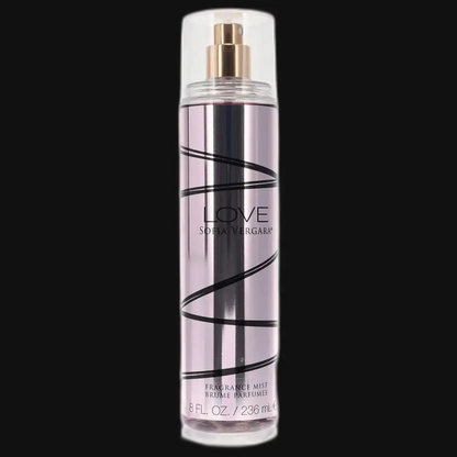 Love by Sofia Vergara perfume fragrance mist spray bottle, clear cap, pink tinted glass