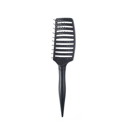 Black massage hair comb with pin tips and smooth tapered handle