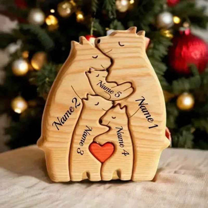 Personalized Wooden Bear Family Decor Gift