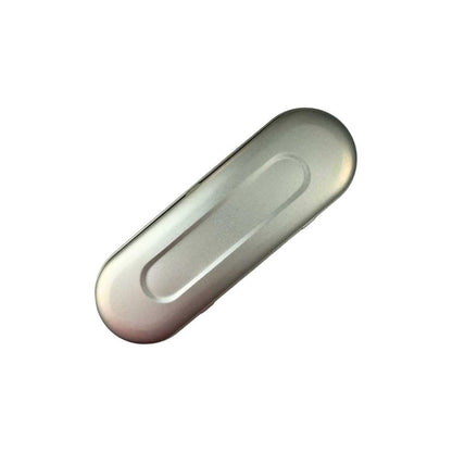 Straight razor case with silver outer sleeve and smooth rounded lid