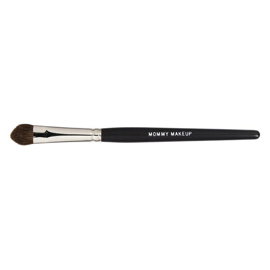 Double shader brush with brown bristles and black handle