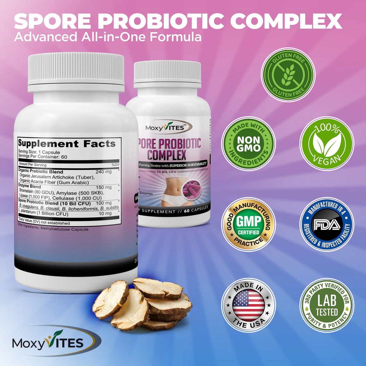 Spore Probiotic Complex with Prebiotics & Enzymes