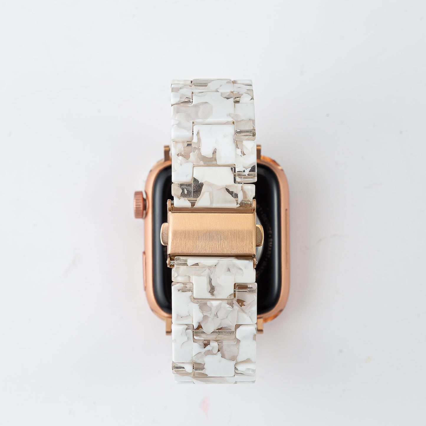 Compatible Apple Watch Bands Resin Apple Watch Bands for Women Tortoise Shell Apple Watch Band Tortoise Apple Watch Bands for Women Resin Watch Band Apple Watch Ceramic Apple Watch Band (Marble Rose Gold Apple) - Renee Lane Company