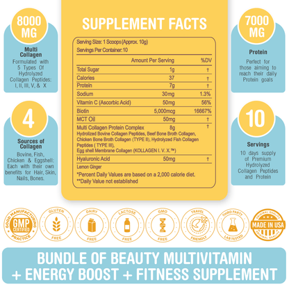 Hydrolyzed Multi Collagen Lemon Ginger, 100 g