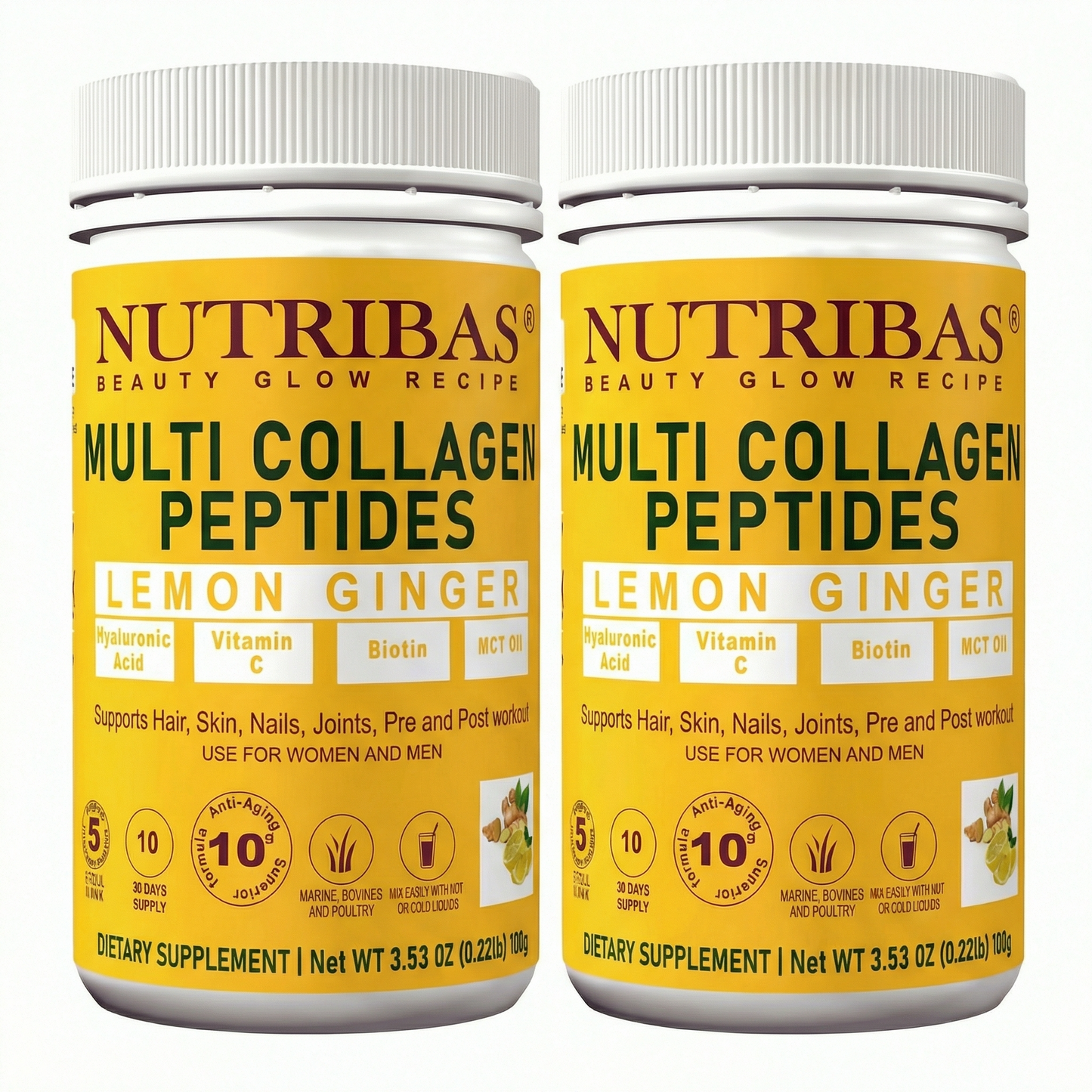 Hydrolyzed Multi Collagen Lemon Ginger, 100 g