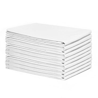 White kitchen flour sack towels neatly stacked, folded cloths