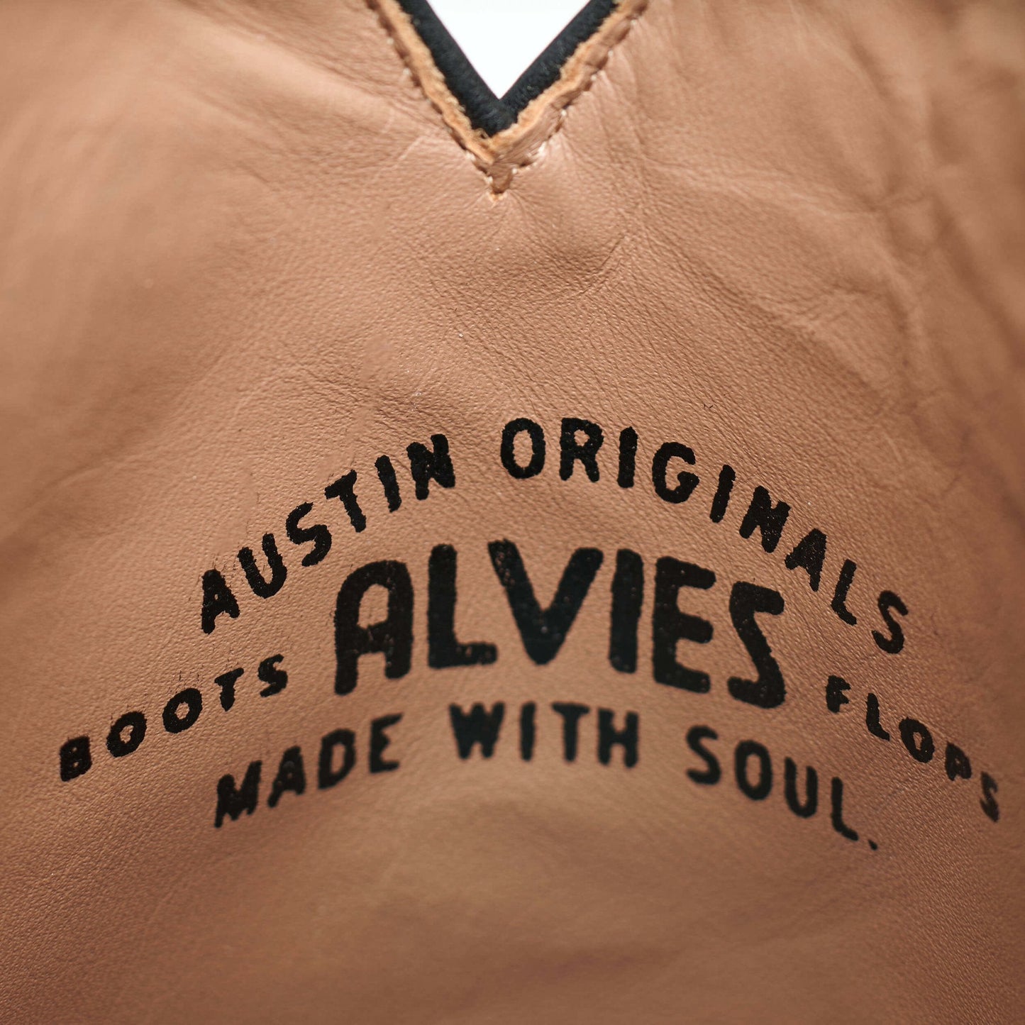 Inner boot text: Austin Originals Alvies, made with soul