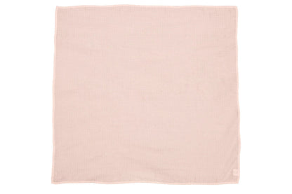 Pink swaddle blanket, square with stitched border