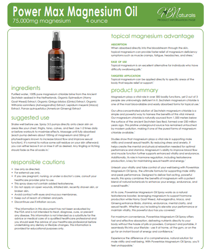 Topical Magnesium Oils - Magnesium, Pain, Sleep, and Wild Yam | 75,000 mg | 4 oz Bottles