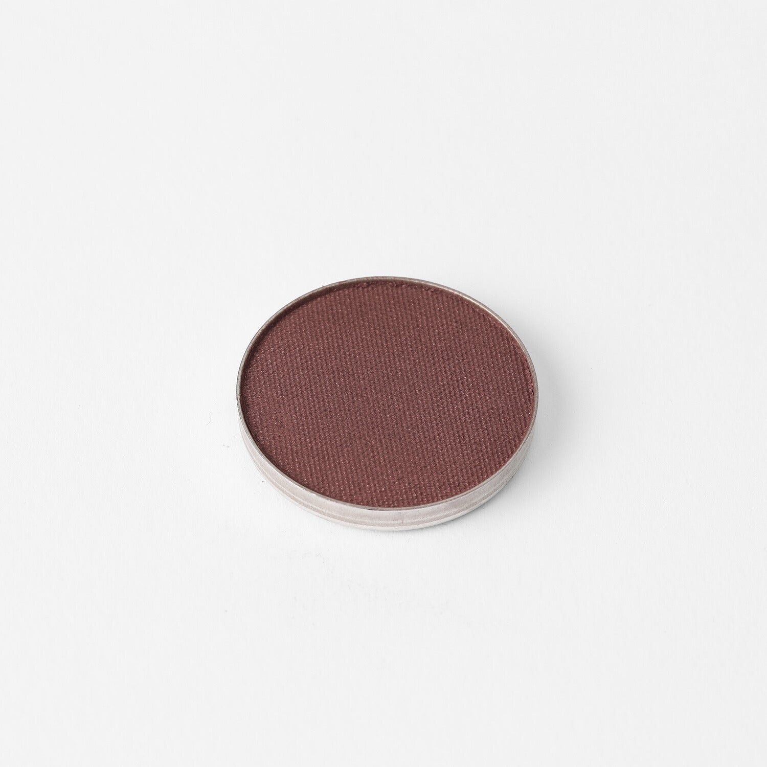 Pressed eyeshadow pan, rich dark taupe shimmer