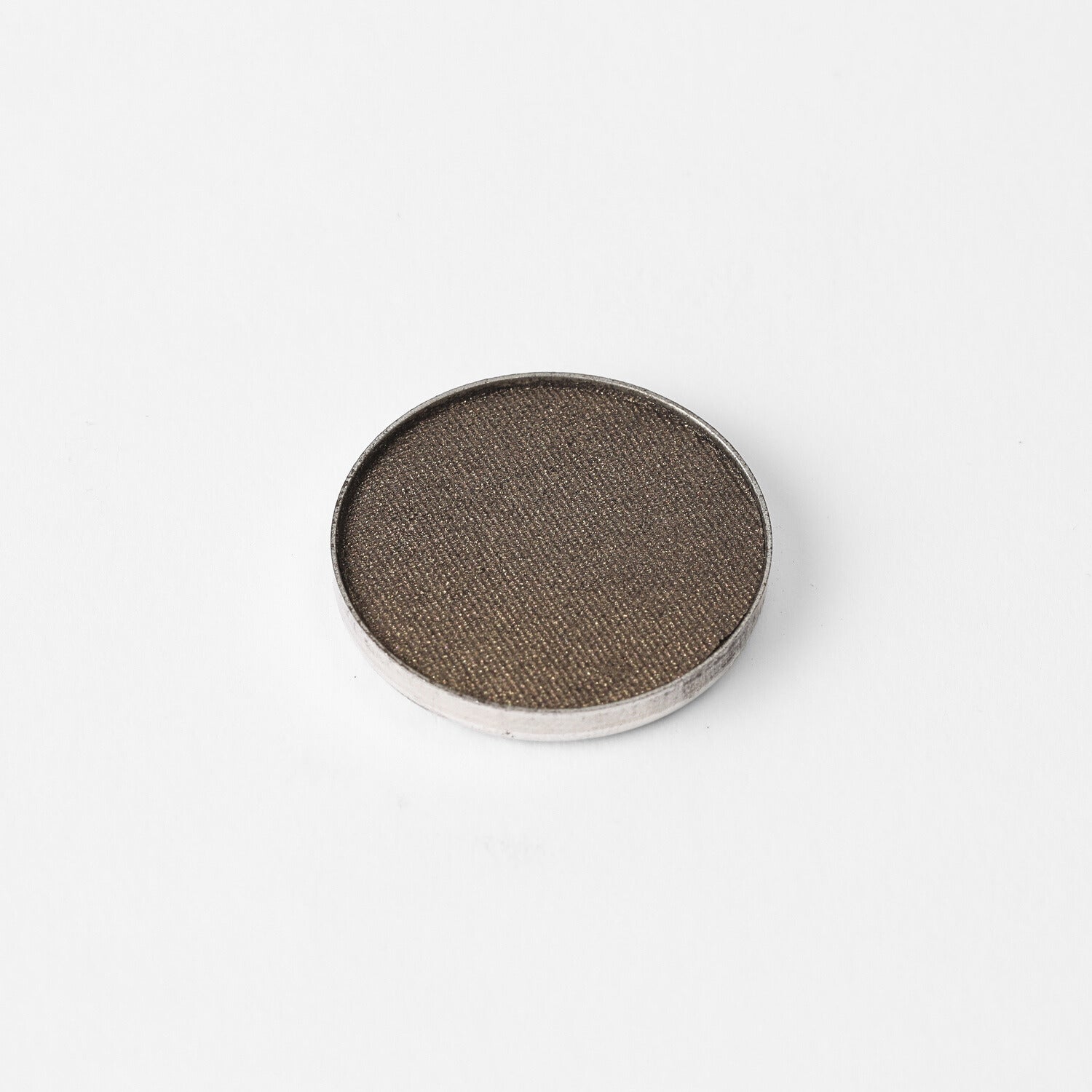 Pressed eyeshadow pan in cool taupe gray shimmer