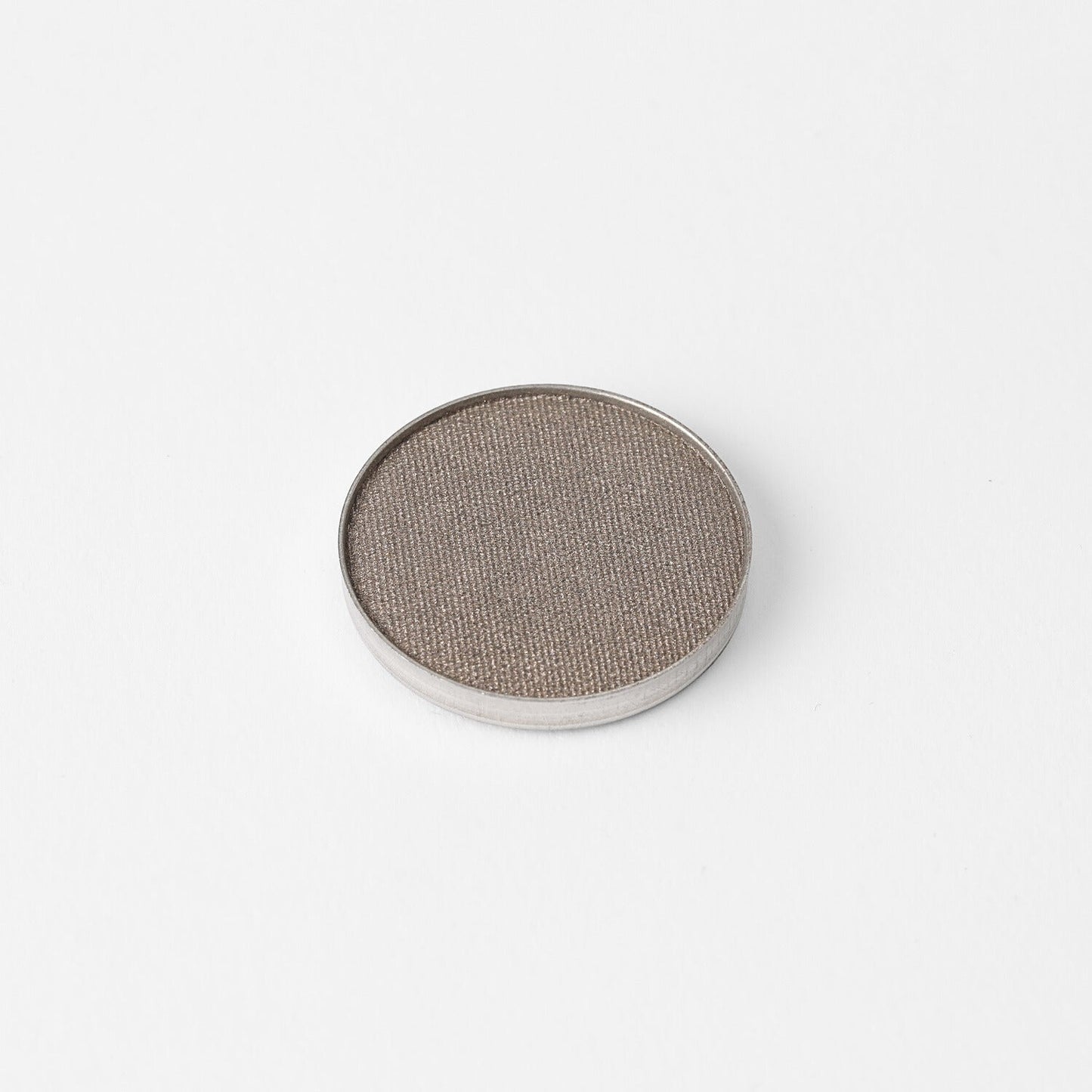 Pressed eyeshadow pan in taupe gray shimmer