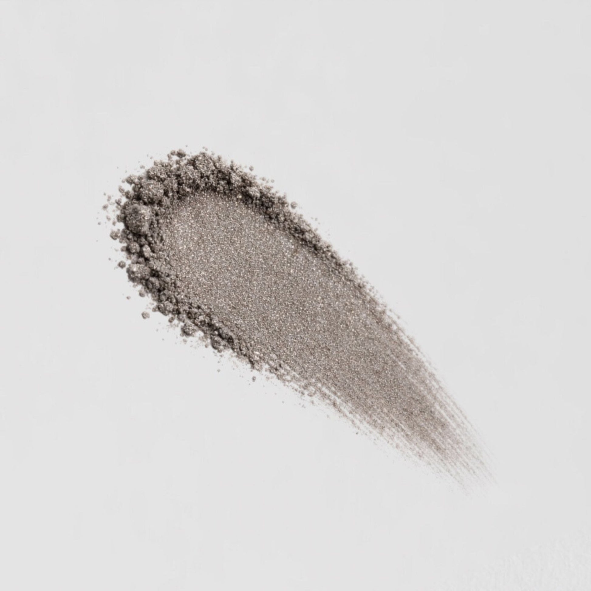 Pressed eyeshadow swatch, taupe gray metallic