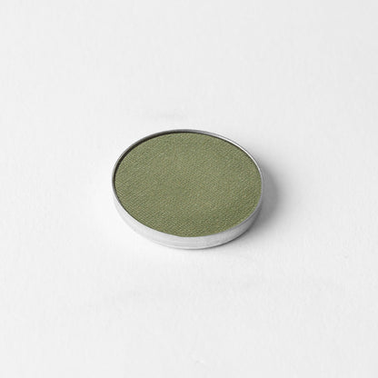 Pressed eyeshadow pan, olive green matte-shimmer