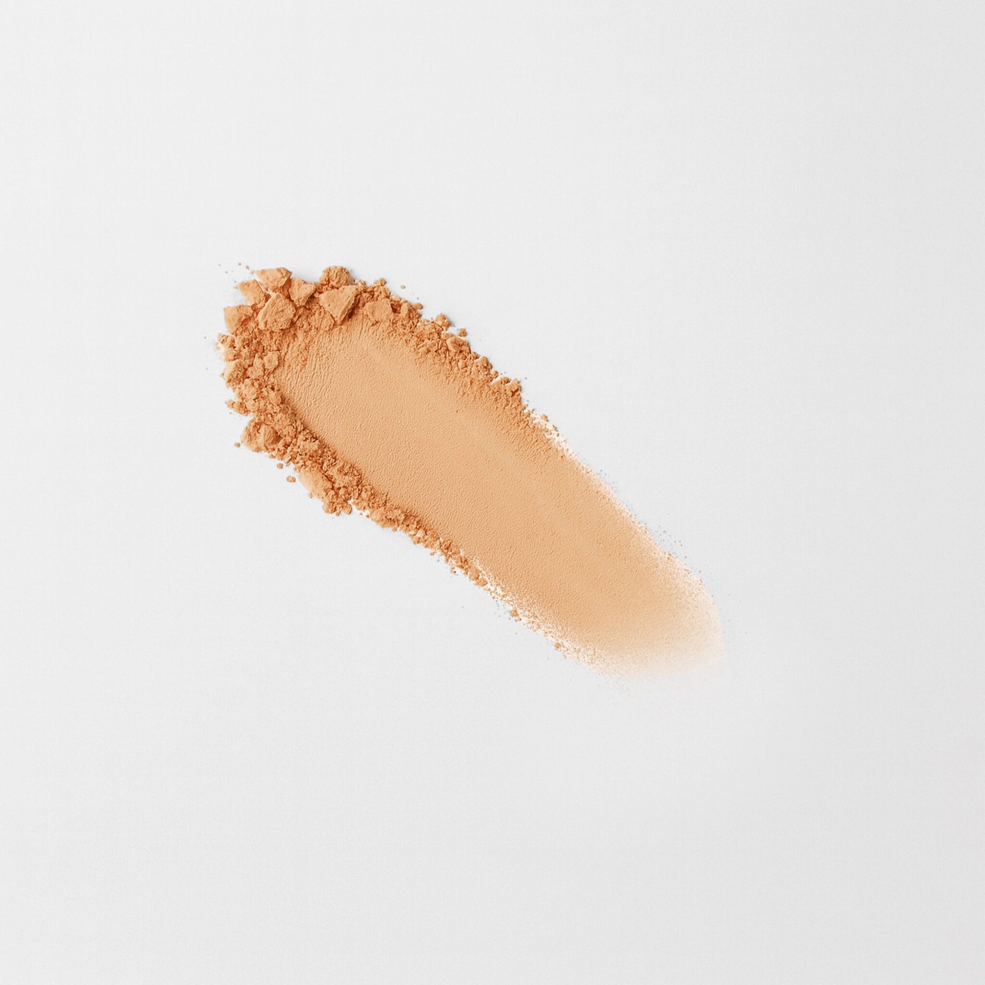 Matte pressed eyeshadow swatch, warm peach-beige