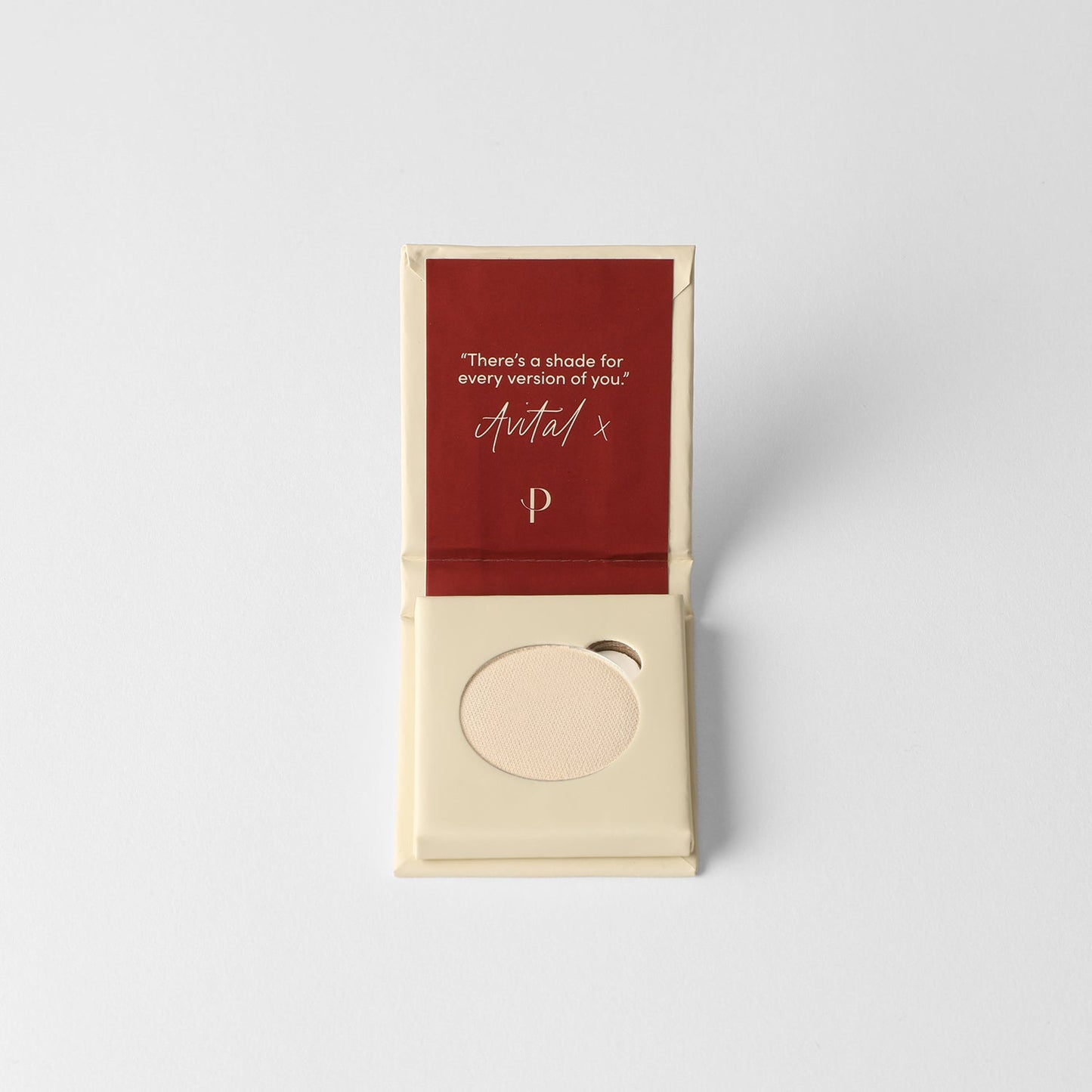 Matte pressed eyeshadow in compact with light nude pan