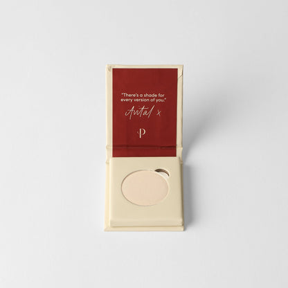 Matte pressed eyeshadow in compact with light nude pan