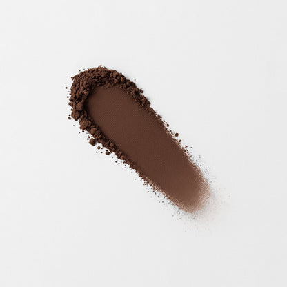 Matte pressed eyeshadow swatch, dark chocolate brown