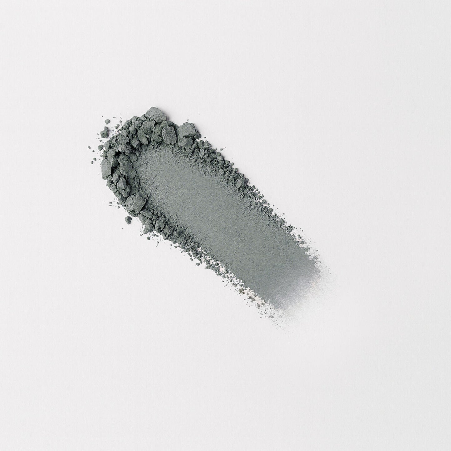 Matte pressed eyeshadow swatch, smoky gray textured stripe
