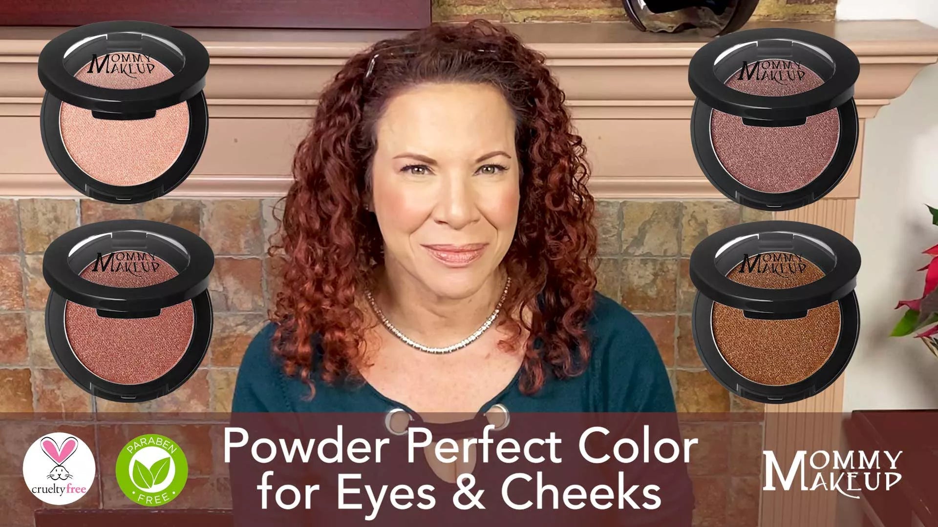 Powder color set for eyes and cheeks with four rose and bronze compacts