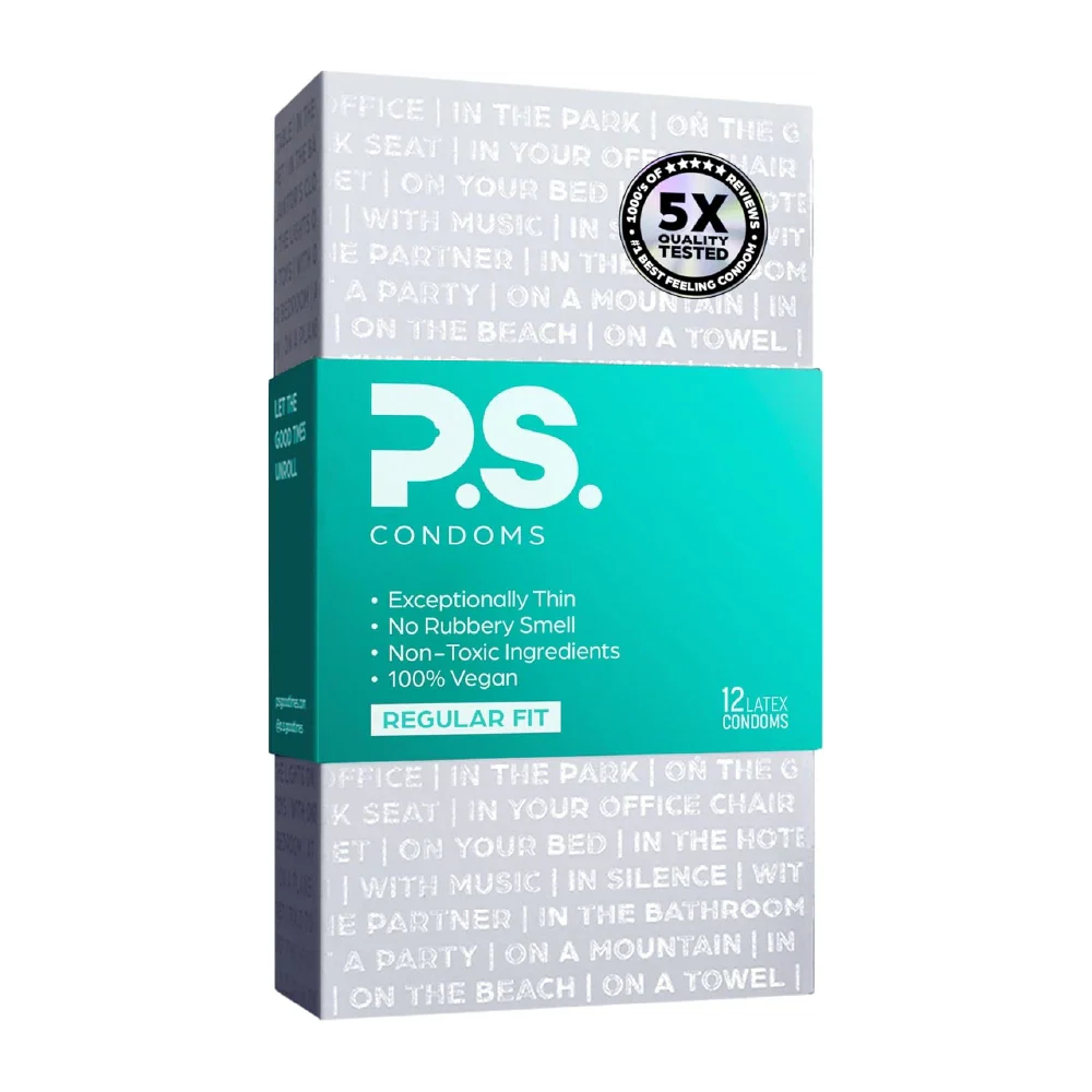 P.S. Condoms box, regular fit, 12 latex condoms, exceptionally thin