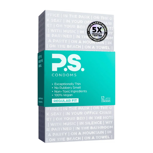 P.S. Condoms box, regular fit, 12 latex condoms, exceptionally thin
