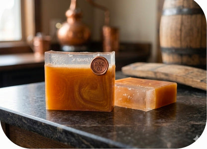 "Bourbon & Cola Seltzer" soap bars.