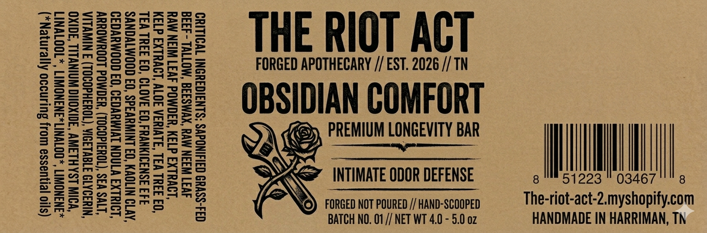 Obsidian Comfort Odor-Fighting Bar Soap - Premium Long-Lasting Artisan Soap
