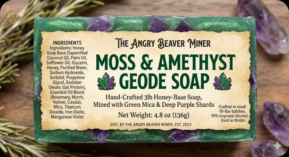Moss & Amethyst Geode Soap