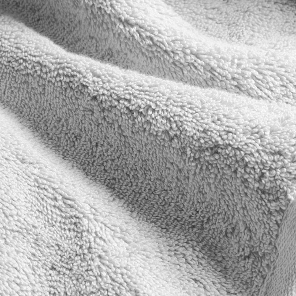 Close-up of light gray cotton terry towel loops