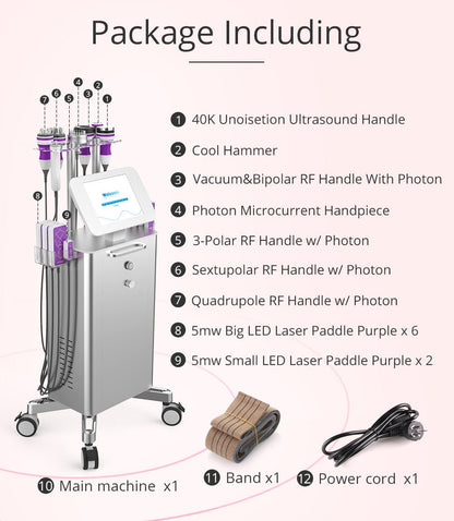 Shape Tactics 9-in-1 Unoisetion Cavitation RF Vacuum Bio Photon System