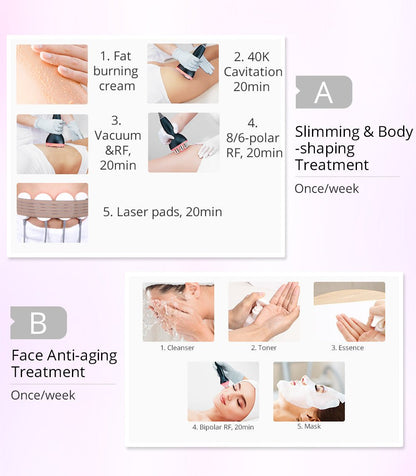 Shape Tactics 6-in-1 Cavitation RF Vacuum Lipo Laser Contouring System