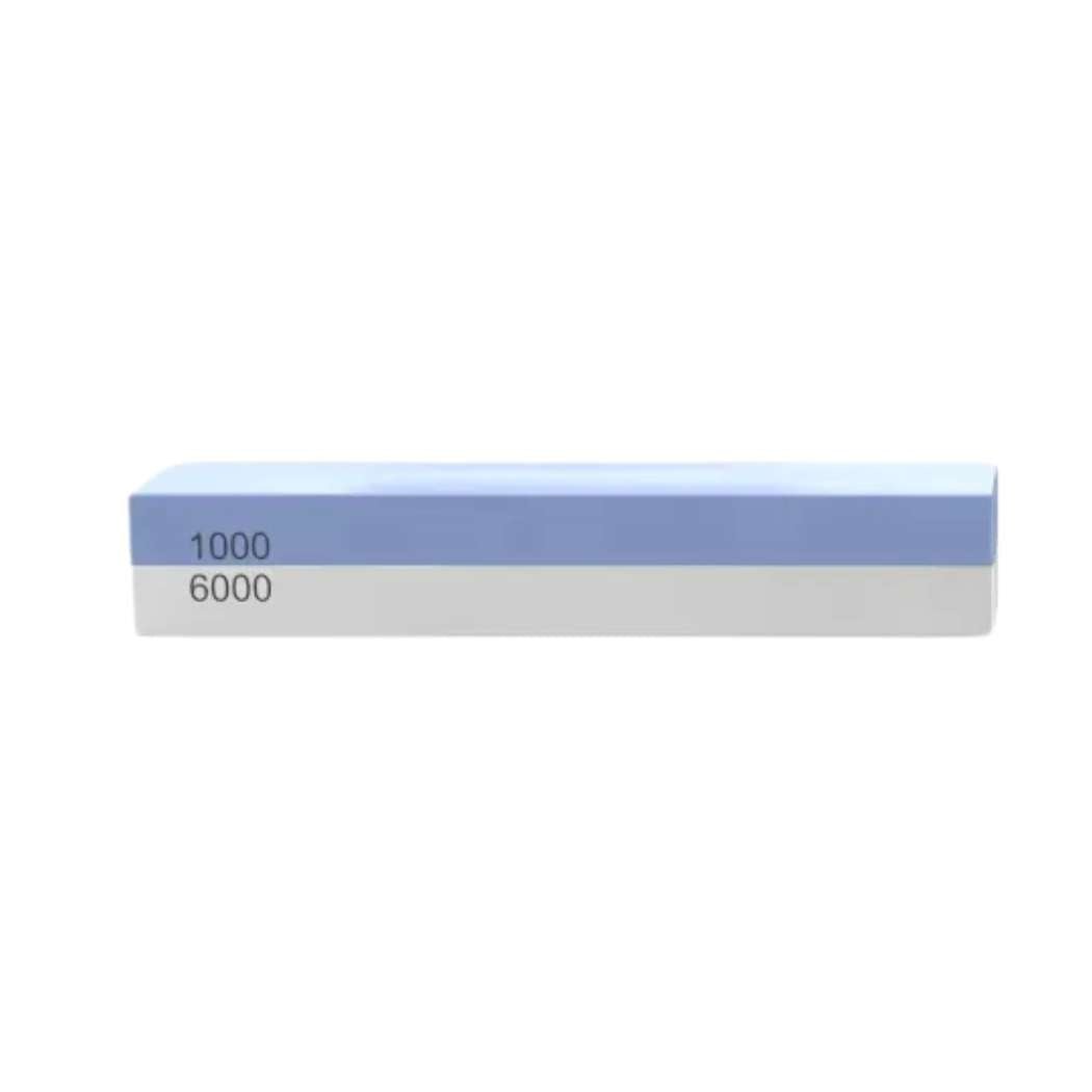 Single sharpening stone with 1000/6000 grit on a blue top