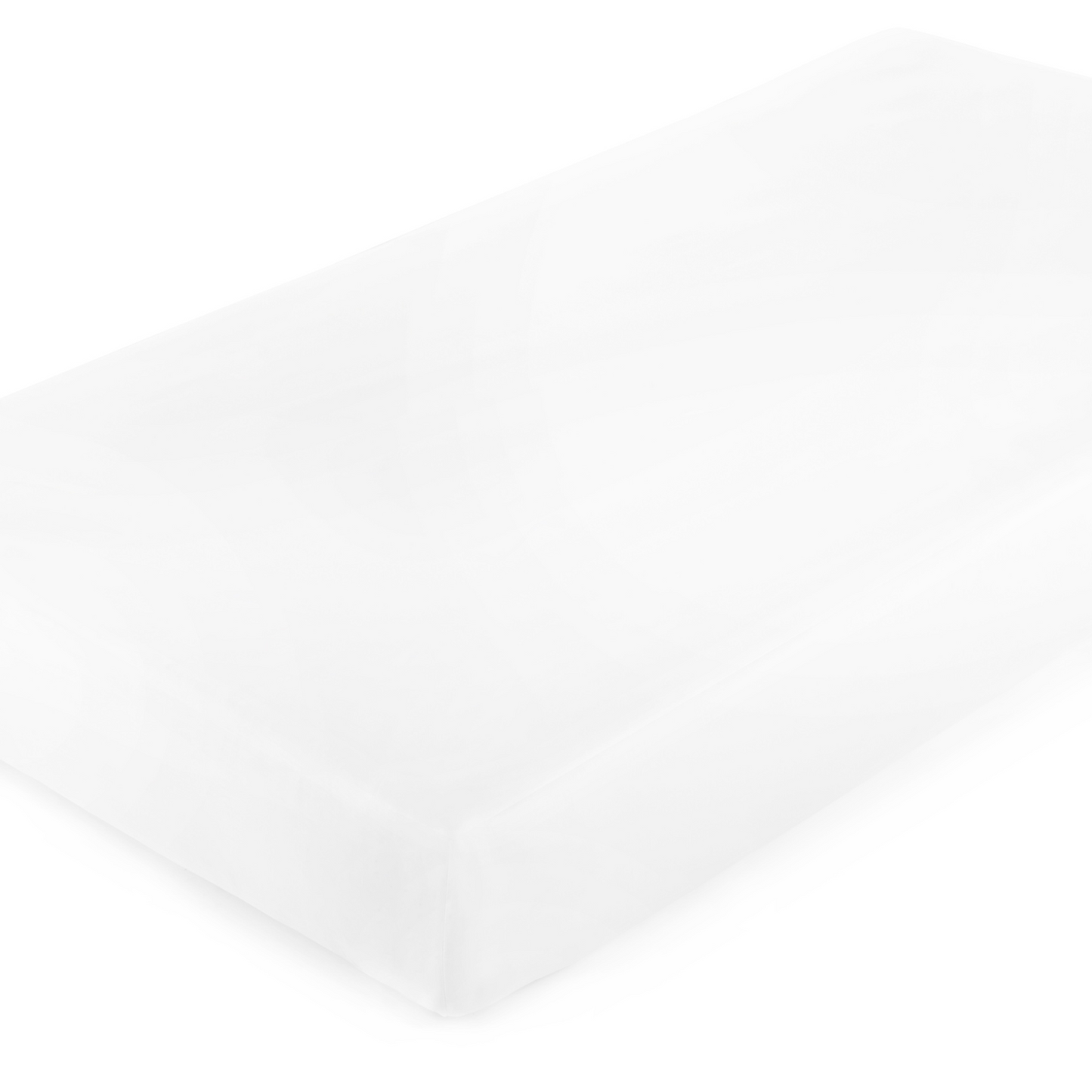 White fitted massage table sheet, smooth top view