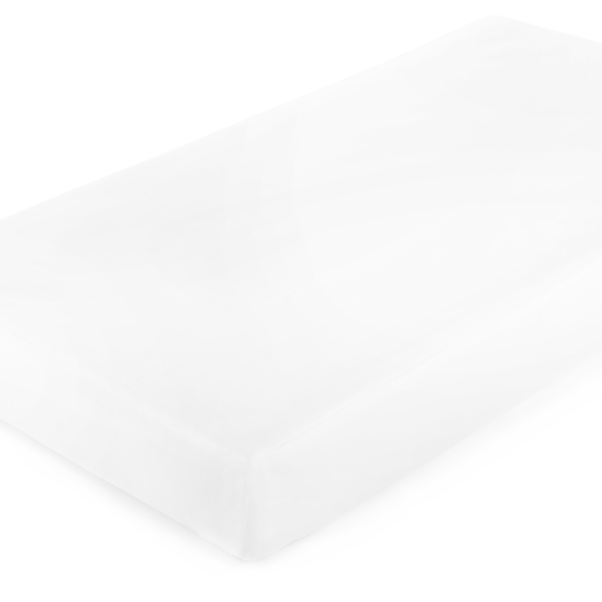 White fitted massage table sheet, smooth top view