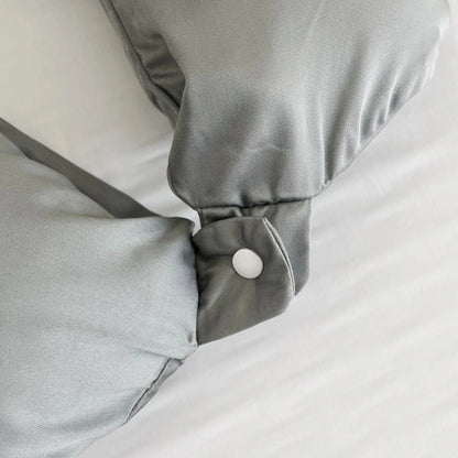 Cooling bamboo viscose travel pillowcase, dark gray, snap closure at corner