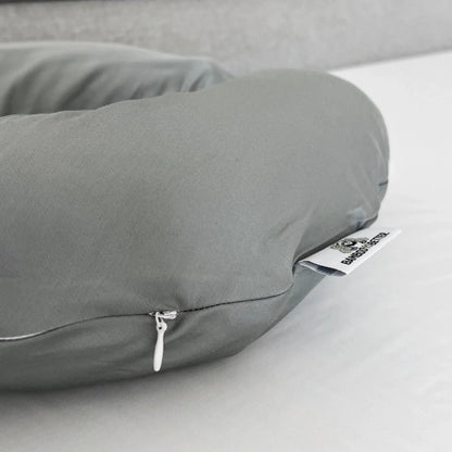 Cooling bamboo viscose travel pillowcase, dark gray, zippered edge