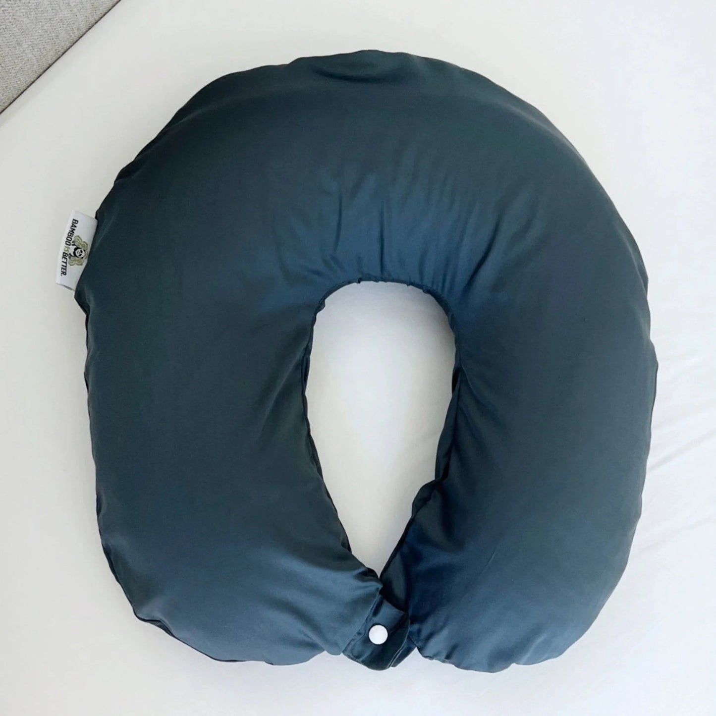 Cooling bamboo viscose travel pillowcase, deep blue, neck pillow U-shape