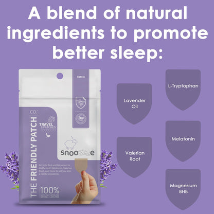 Snooze Melatonin Sleep Patches: Ashwagandha, Magnesium BHB, Valerian root Travel 8 Pack - Renee Lane Company