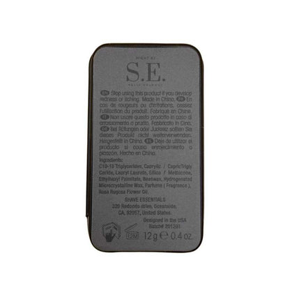 Night by S.E. solid cologne tin back label with ingredients and directions