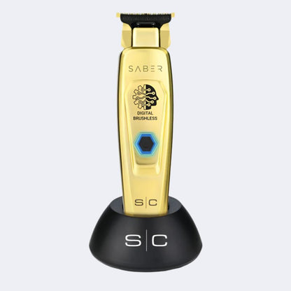 StyleCraft Saber Full Metal Body Digital Brushless Motor Cordless Trimmer - Gold