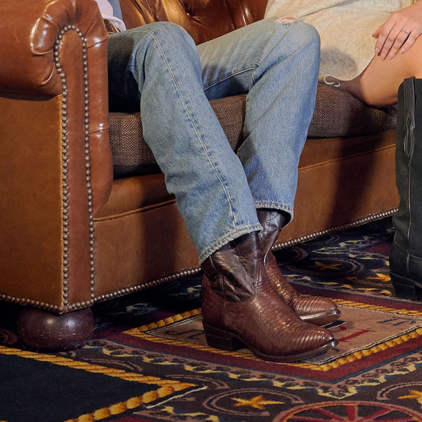 The Congress cowboy boots in dark brown leather with classic stitch lines